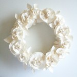 Spring paper flower wreath