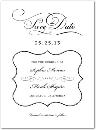 Wedding Paper Divas Endearing Script Save the Date - White