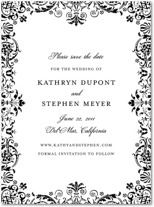 Wedding Paper Divas Regal Pattern Save the Date - White